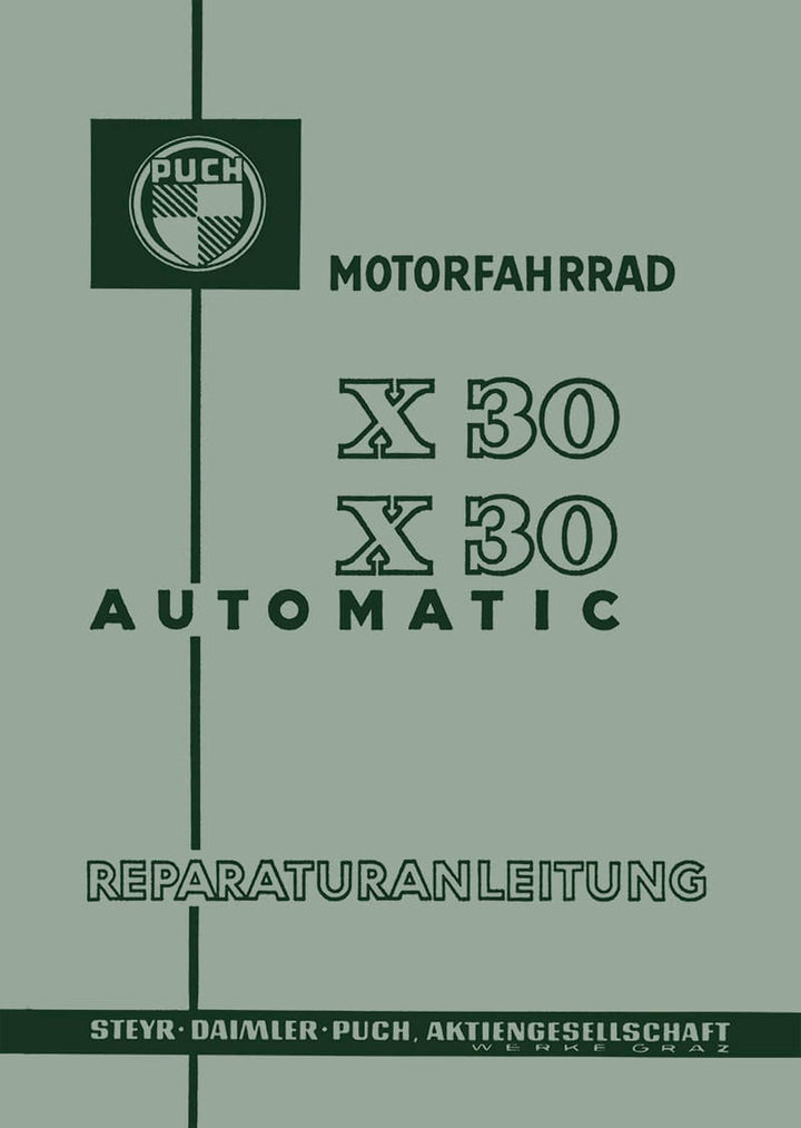 Puch X30 und X30 Automatik Reparaturanleitung, Buchcover