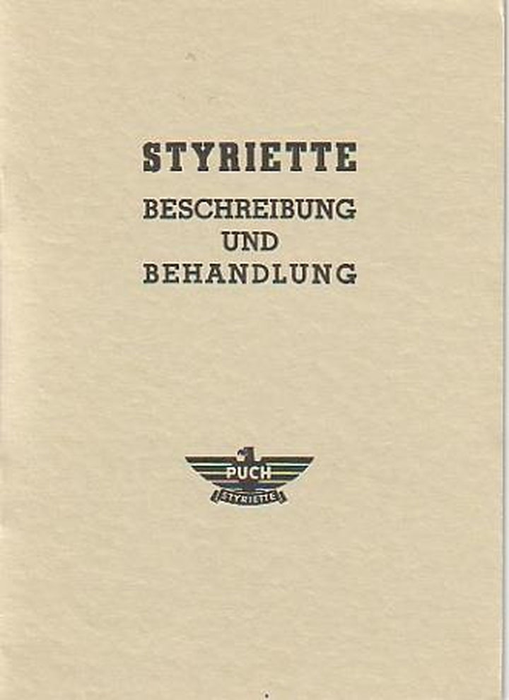 Puch Styriette Betriebsanleitung, Titelseite