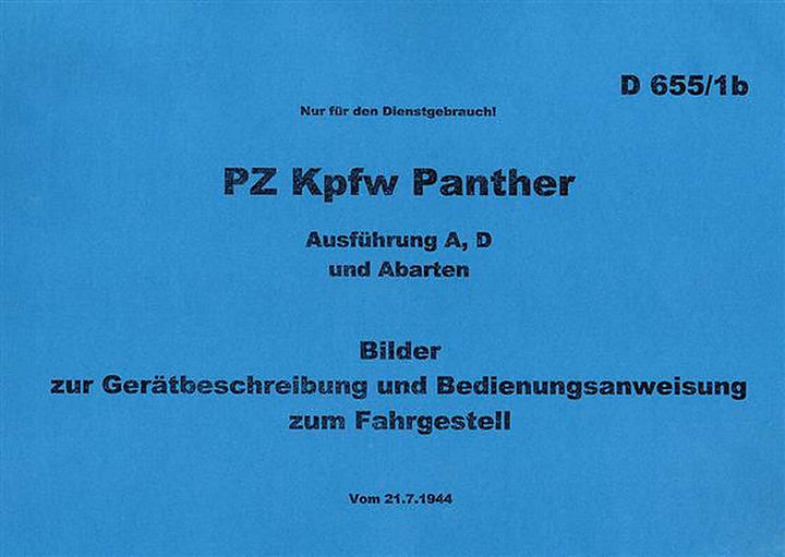 PZ Kpfw Panther A und D Betriebsanleitung, Buchcover
