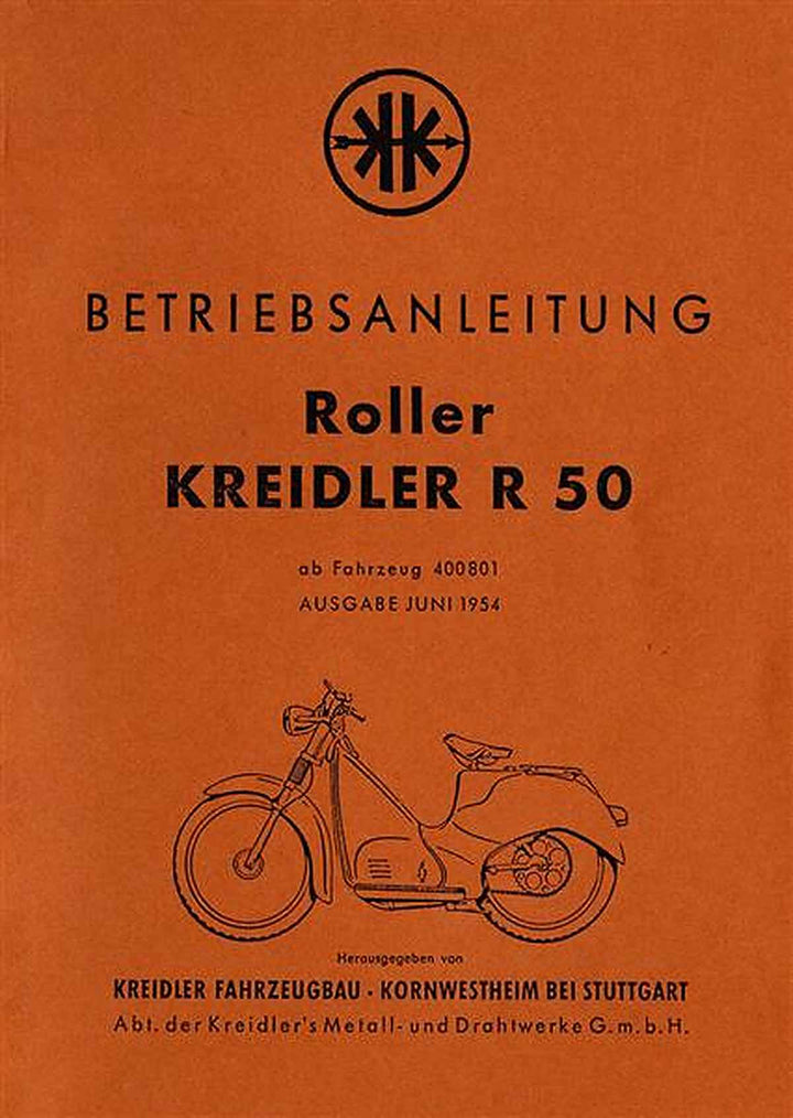 Kreidler KR50 Bedienungsanleitung, Buchcover