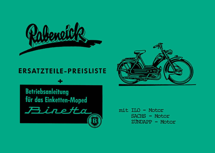 Rabeneick Binetta Betriebsanleitung, Buchcover
