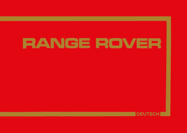 Range Rover Betriebsanleitung, Buchcover