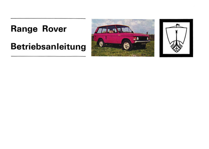 Range Rover Betriebsanleitung, Buchcover