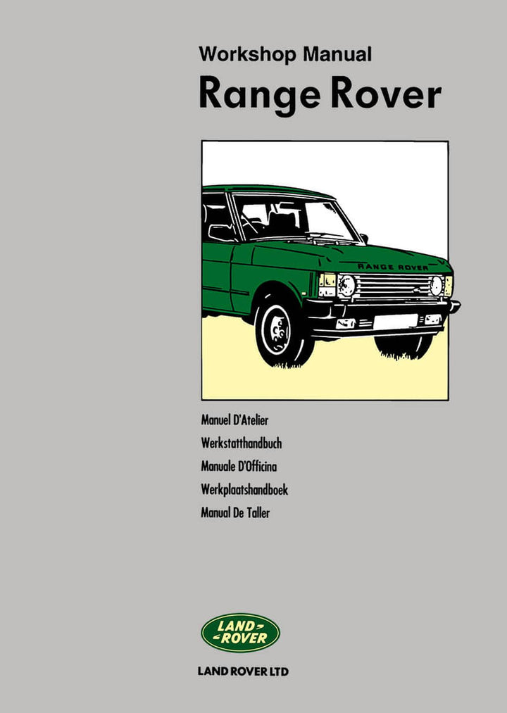 Range Rover MY1986 Werkstatthandbuch, Buchcover