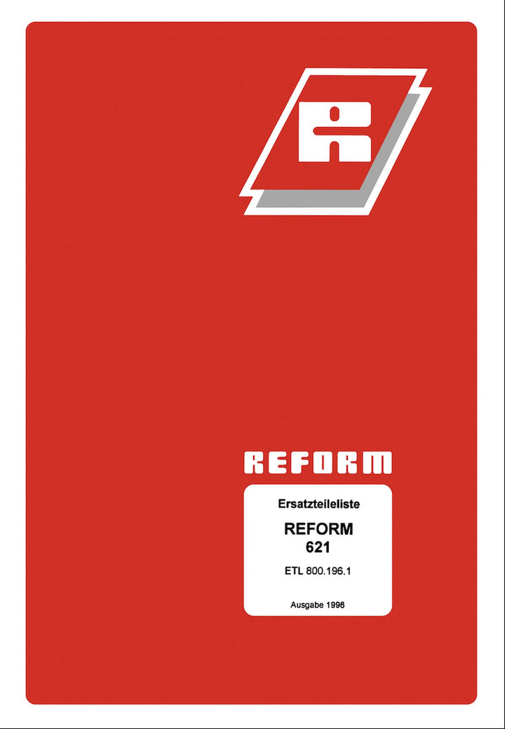 Reform RM 621 Ersatzteilliste, Buchcover