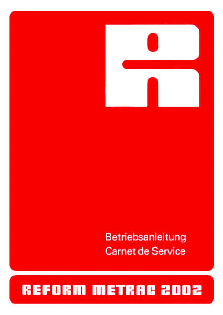 Reform Metrac 2002 Betriebsanleitung, Buchcover