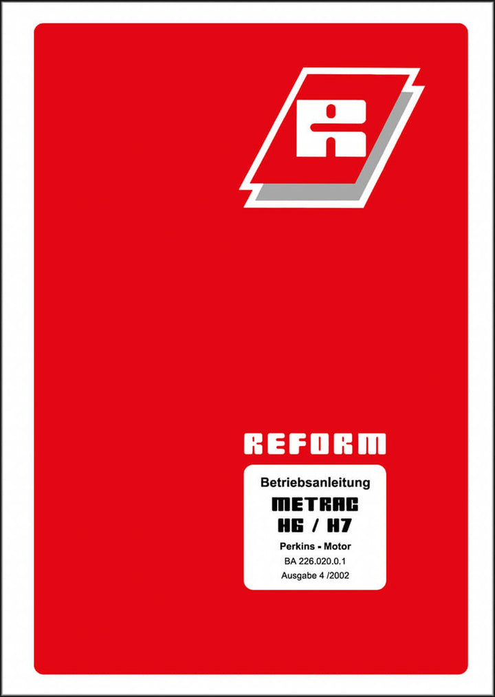 Reform Metrac H6 und Metrac H7 Betriebsanleitung, Buchcover