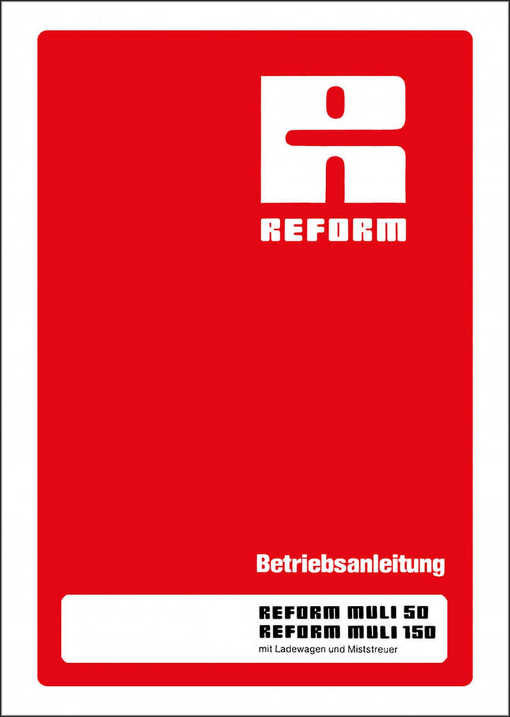 Reform Muli 50 und Muli 150 Betriebsanleitung, Buchcover