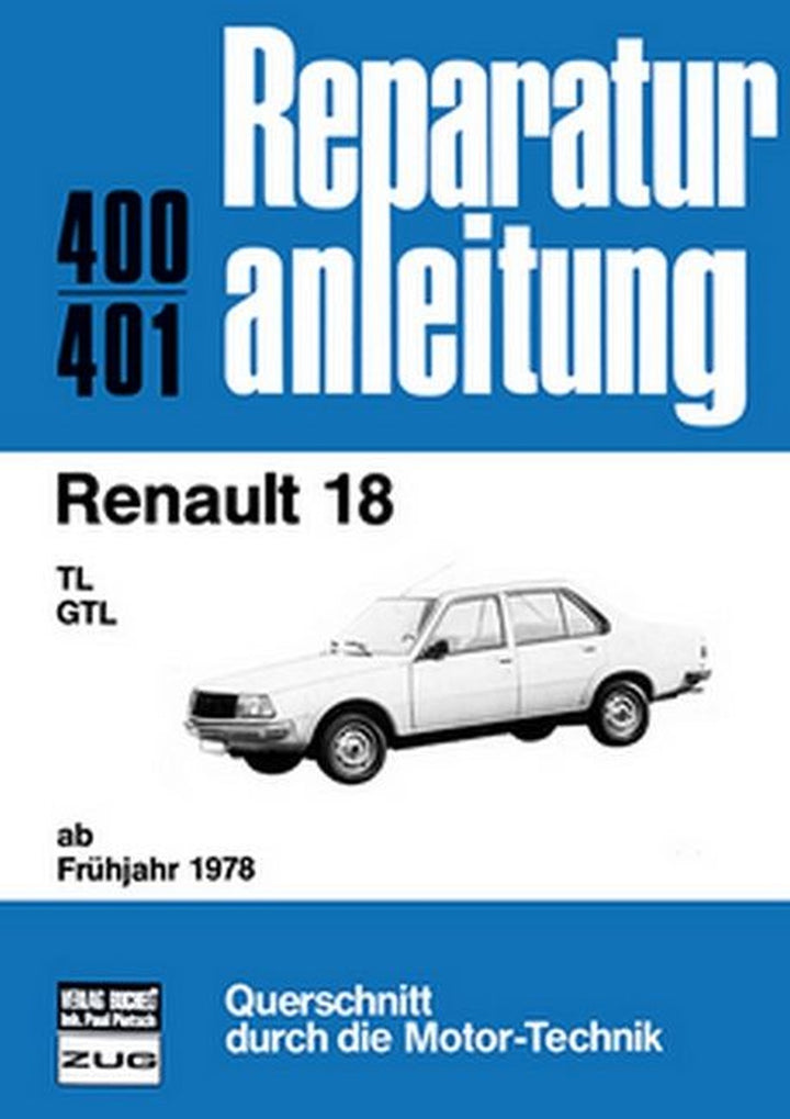 Renault 18 - Reparaturbuch, Buchcover