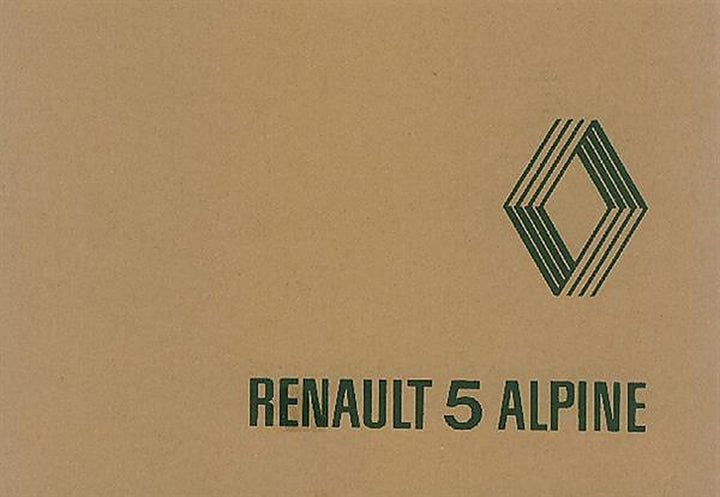Renault 5 Alpine, Typ 1223, Betriebsanleitung, Buchcover
