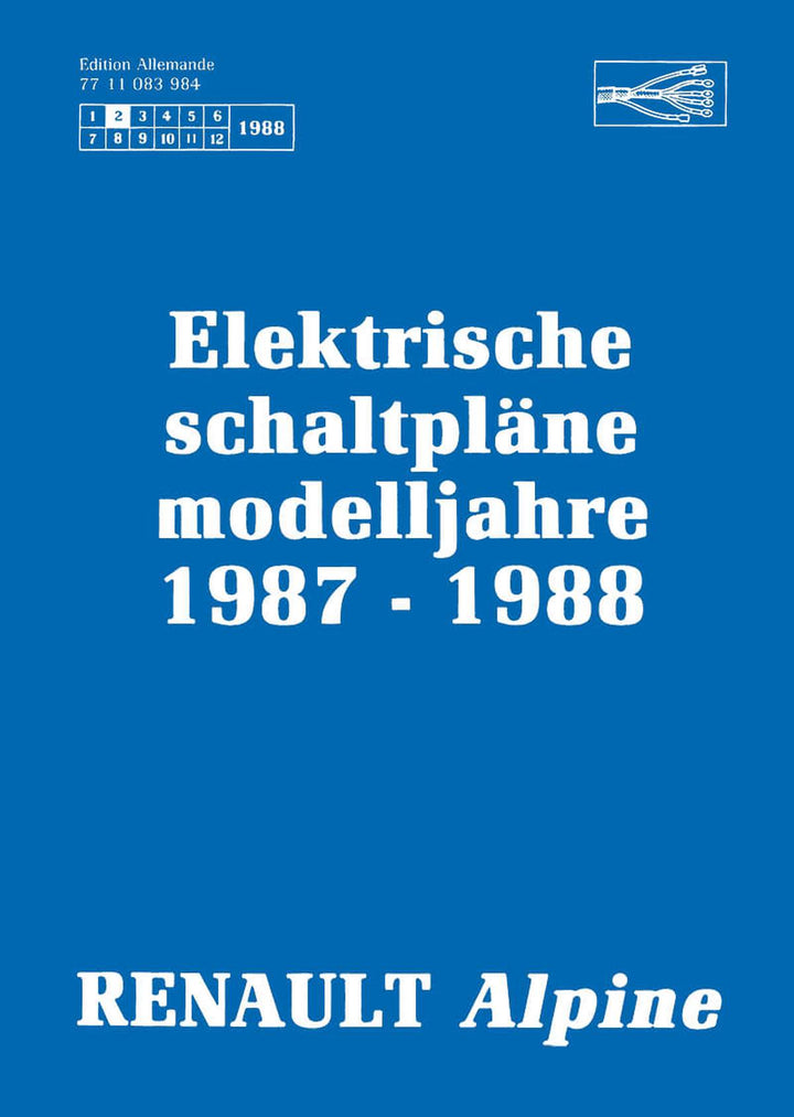 Renault Alpine Elektrische Schaltpläne 1987-1988, Buchcover
