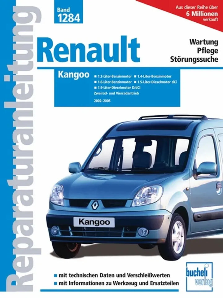 Renault Kangoo Reparaturanleitung und Werkstatthandbuch 2002 bis 2005 - gedrucktes Buch zum Bestpreis! - verwuester.net