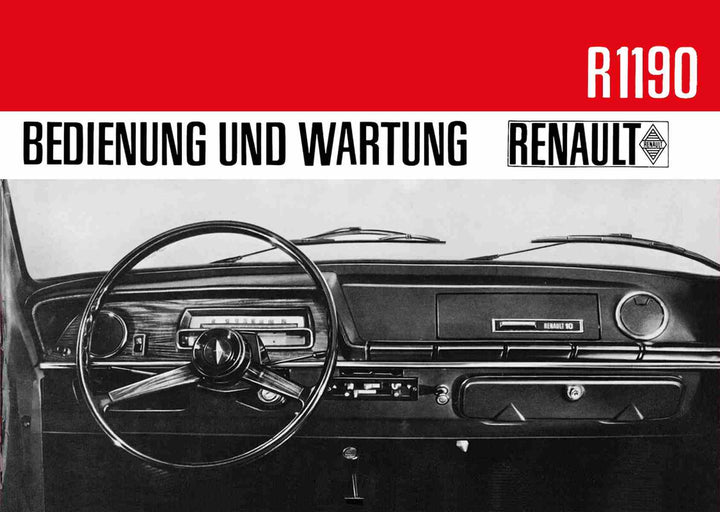 Renault R 10 Modell R1190 Betriebsanleitung, Buchcover
