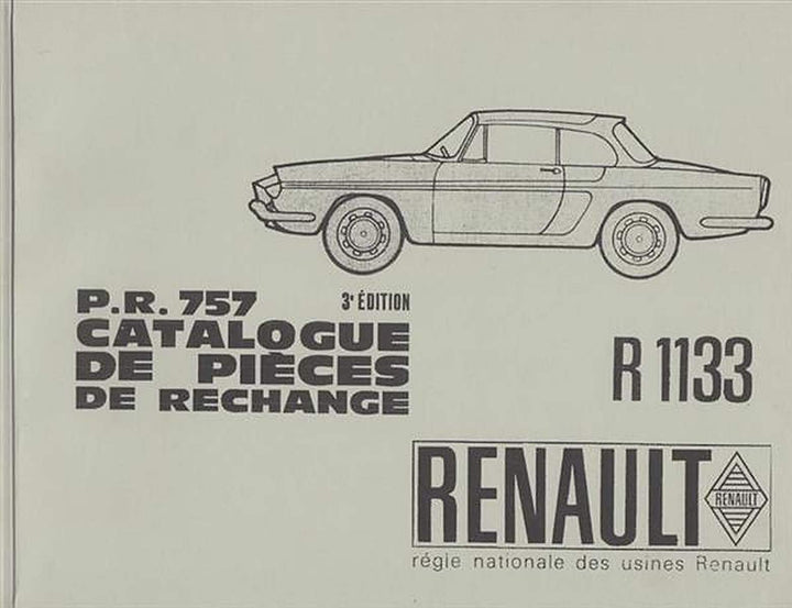 Renault R 1133 (Floride) Coupe und Cabrio Ersatzteilkatalog, Buchcover