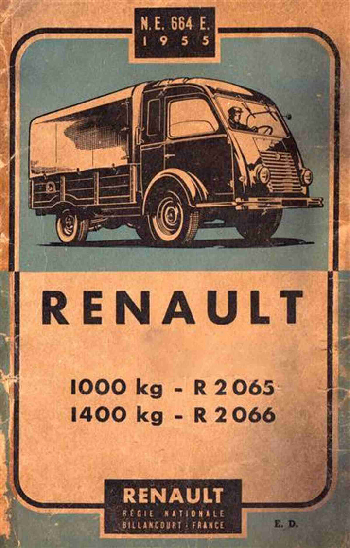 Renault R2065 und R2066 Lieferwagen Betriebsanleitung, Buchcover