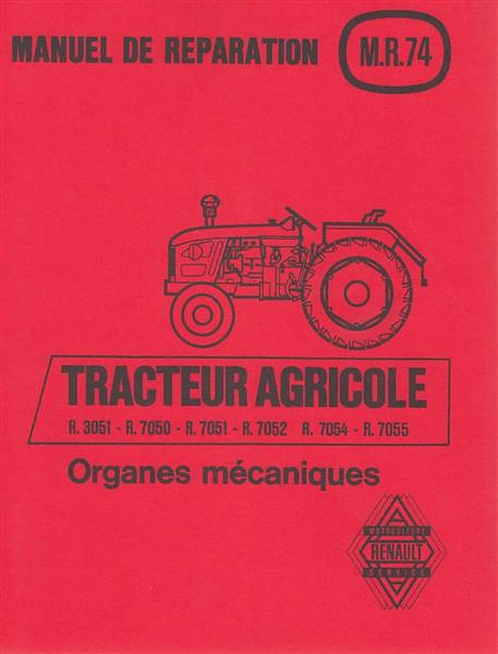 Renault R3051 R7050 R7051 R7052 R7054 R7055 Manuel de reparation, Buchcover