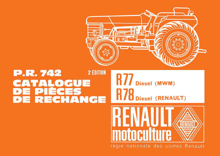 Renault R77 Diesel und R78 Diesel Ersatzteilkatalog, Buchcover