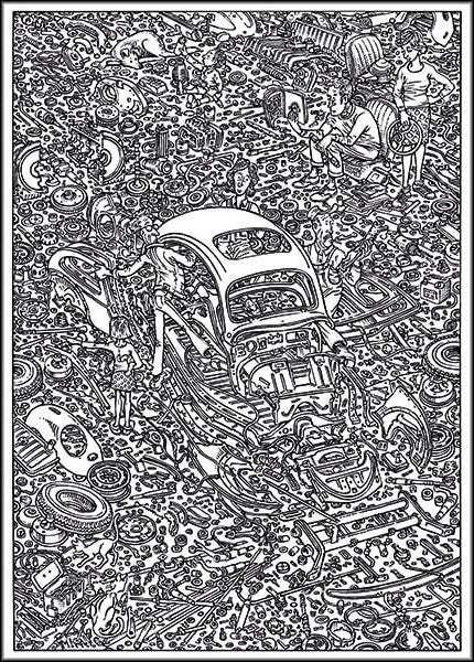 Reparatur und Werkstatt Wimmelbild Poster - gedrucktes Buch zum Bestpreis! - verwuester.net