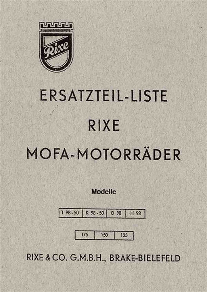 Rixe 175 / 150 / 125 / 98 ccm / T/ K/ D /H - Ersatzteilkatalog, Buchcover