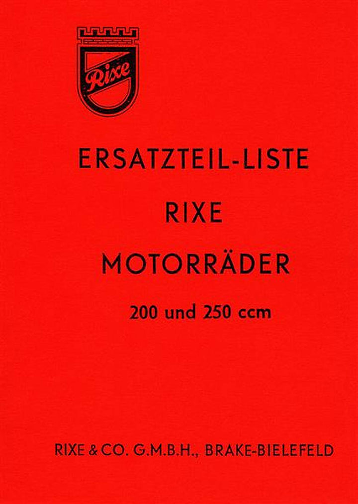 Rixe 200 und 250 ccm Ersatzteilkatalog, Buchcover