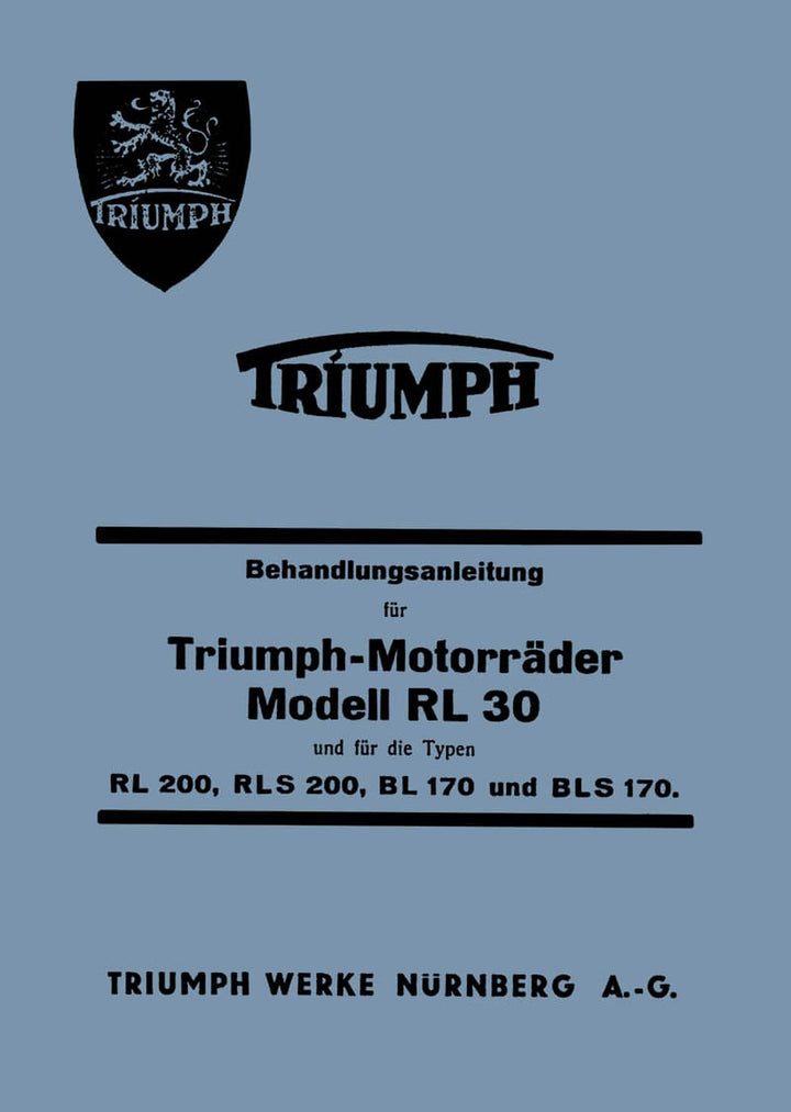 Triumph RL200 RLS200 RL30 BL170 BLS170 Betriebsanleitung, Buchcover