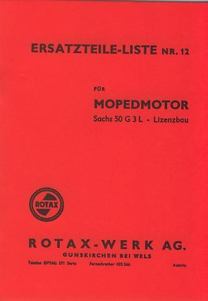 Rotax (Lizenz Sachs) 50 G3L Motor Ersatzteilkatalog, Buchcover