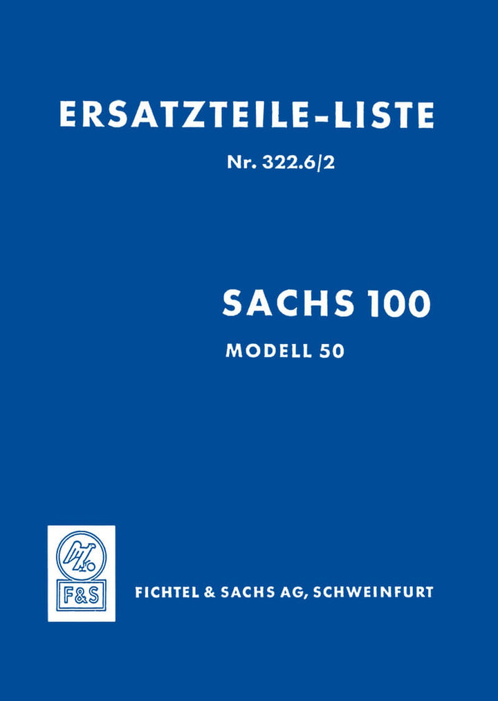 Sachs 100 Modell 50 Ersatzteilkatalog, Buchcover