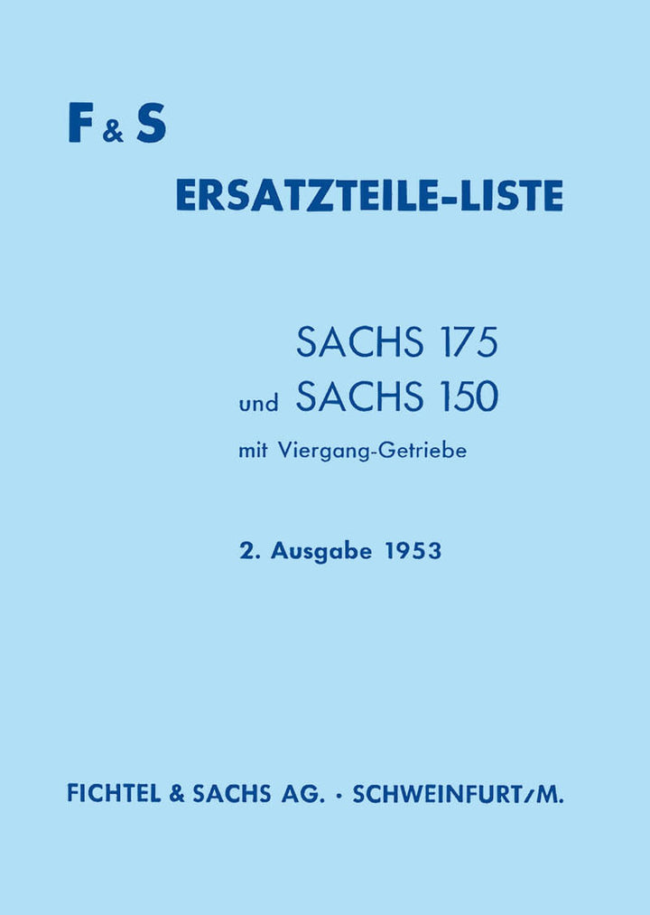Sachs Motor 150 und 175 Ersatzteilkatalog, Buchcover