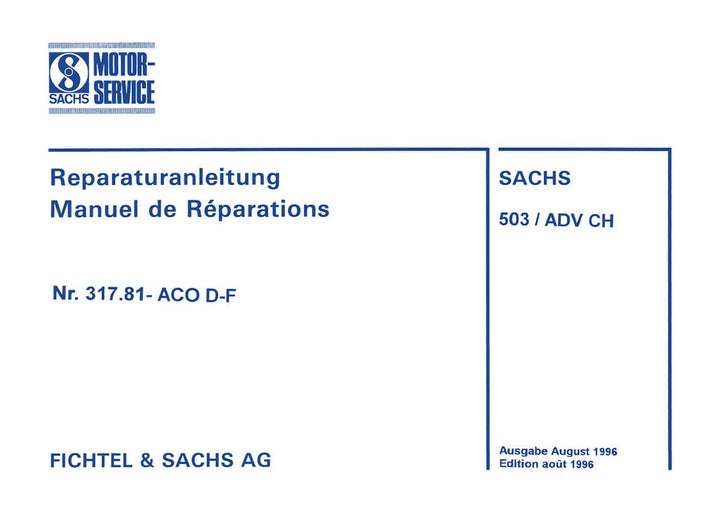 Sachs 503 / AVL CH Motor Reparaturanleitung, Buchcover