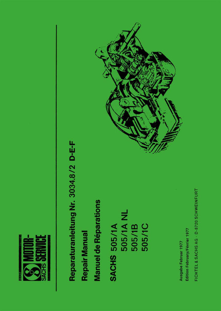 Sachs 505 Reparaturanleitung, Buchcover