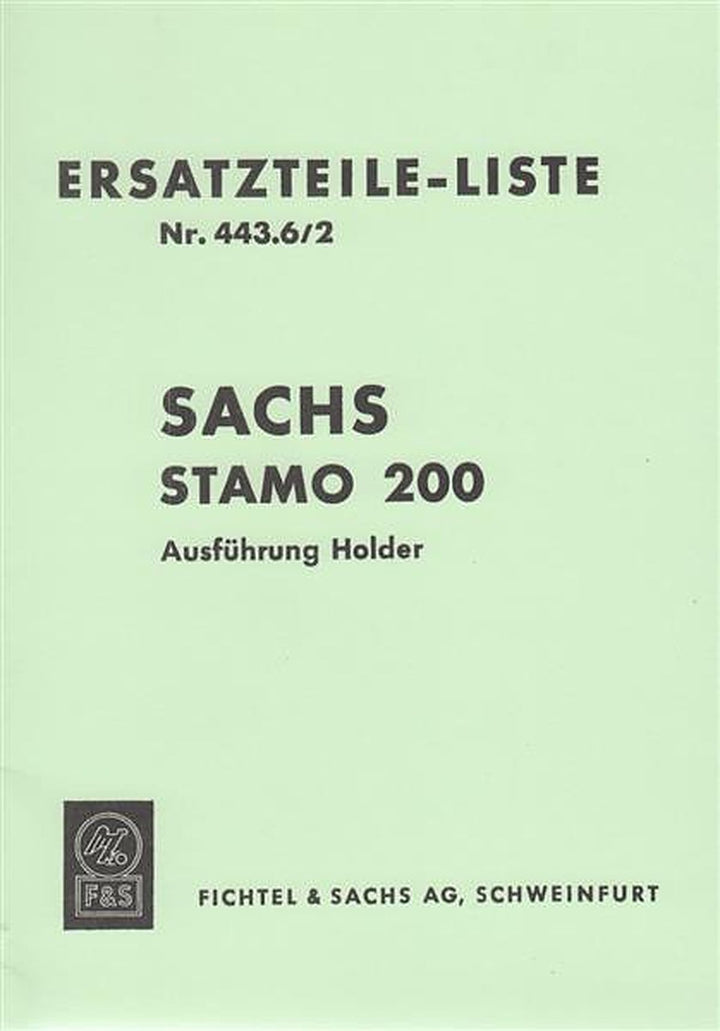 Sachs Stamo 200 - Ausführung für Holder, Ersatzteil-Liste, Buchcover