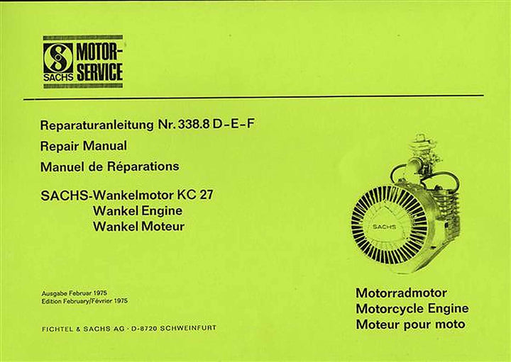 Sachs-Wankelmotor KC 27 Reparaturanleitung, Buchcover