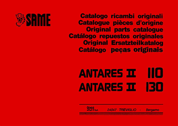 Same Antares II 110 und 130 Ersatzteilkatalog, Buchcover