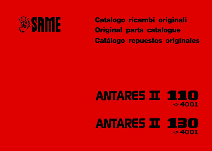 Same Antares II 110 und 130 Ersatzteilkatalog, Buchcover
