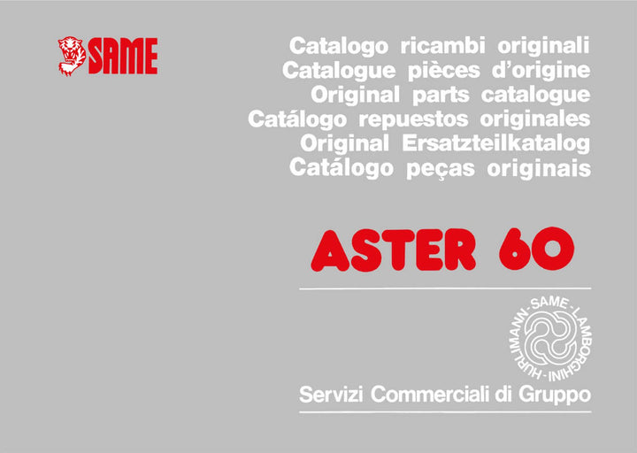 Same Aster 60 Ersatzteilkataloog, Buchcover