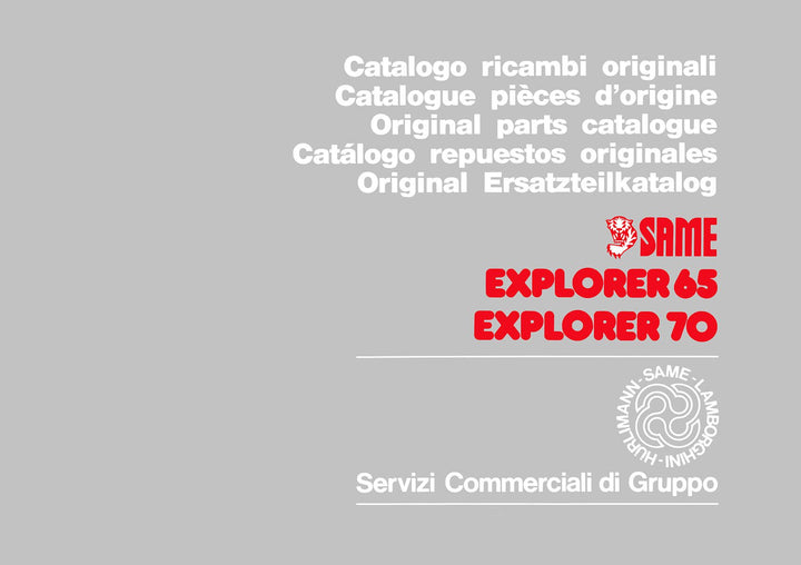 Same Explorer 65 und 70 Ersatzteilkatalog, Buchcover