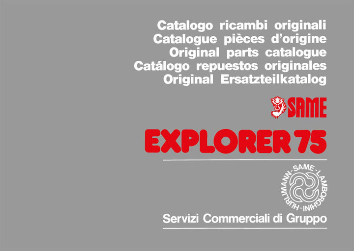 Same Explorer 75 Ersatzteilkatalog, Buchcover
