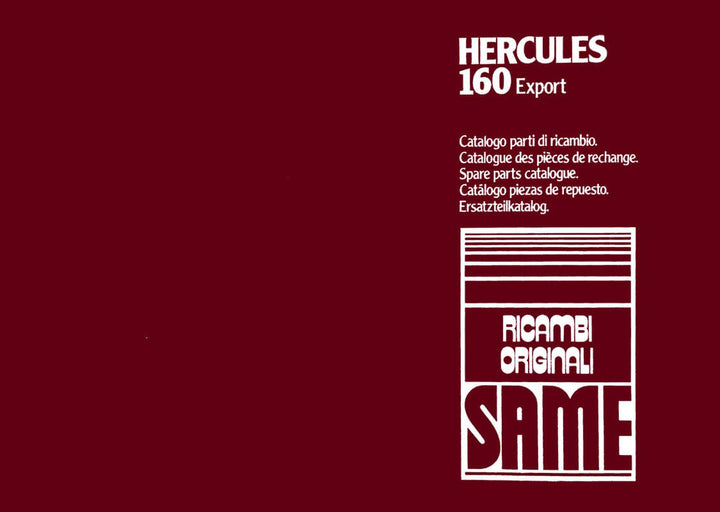 Same Hercules 160 Export Ersatzteilkatalog, Buchcover