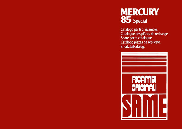 Same Mercury 85 Special Ersatzteilkatalog, Buchcover