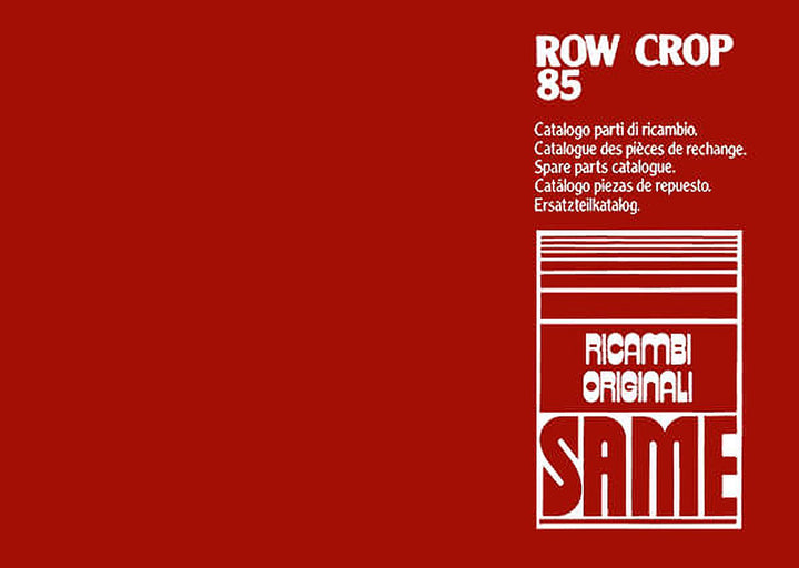 Same Row Crop 85 Ersatzteilkatalog, Buchcover