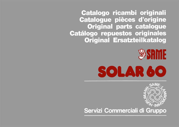 Same Solar 60 Ersatzteilkatalog, Buchcover