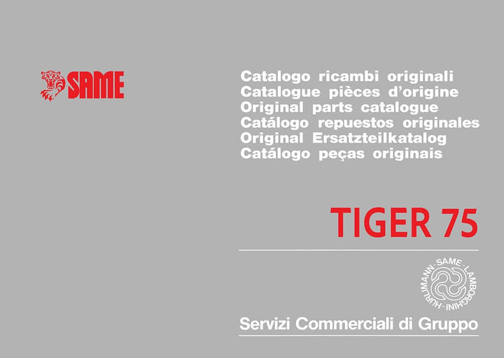 Same Tiger 75 Ersatzteilkatalog, Buchcover