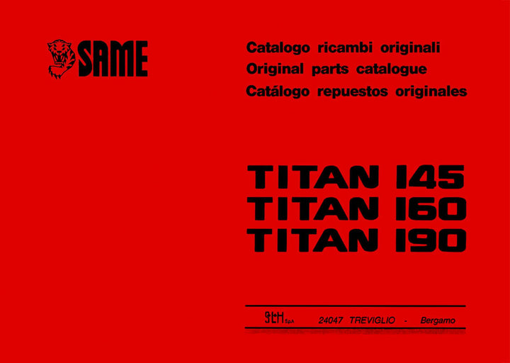 Same Titan 145 160 190 Ersatzteilkatalog, Buchcover