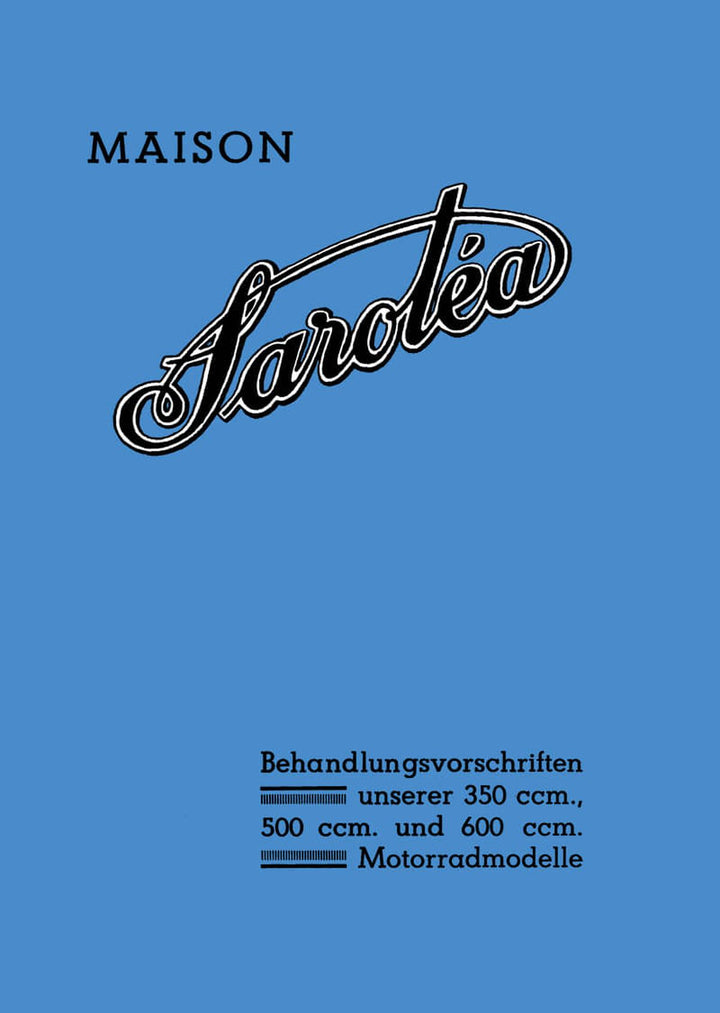 Sarolea Modelle 350 500 und 600 ccm Betriebsanleitung, Buchcover