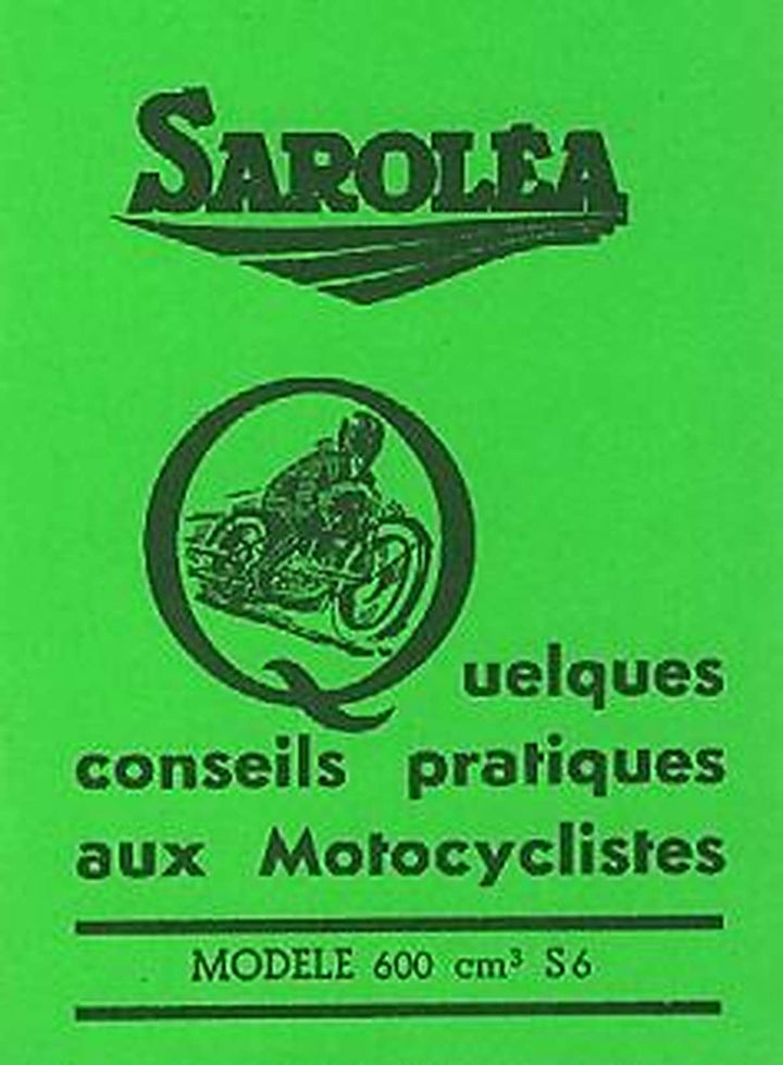 Sarolea S 6, 600 ccm, Betriebsanleitung, Buchcover