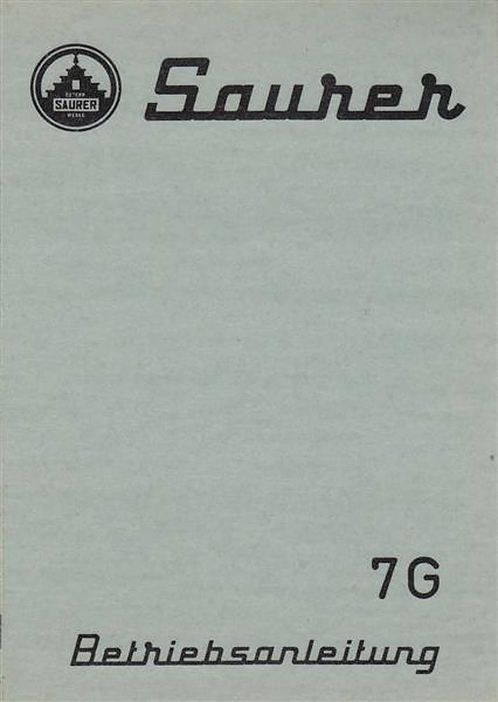 Saurer 7G Betriebsanleitung, Buchcover