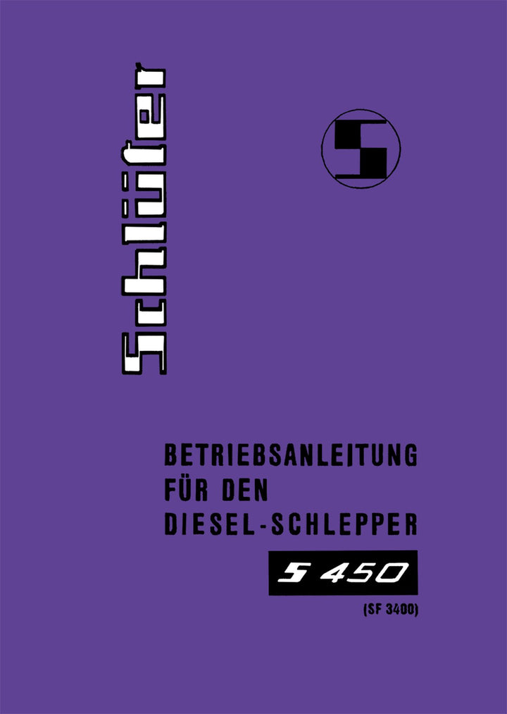 Schlüter S450 Diesel-Schlepper Betriebsanleitung, Buchcover