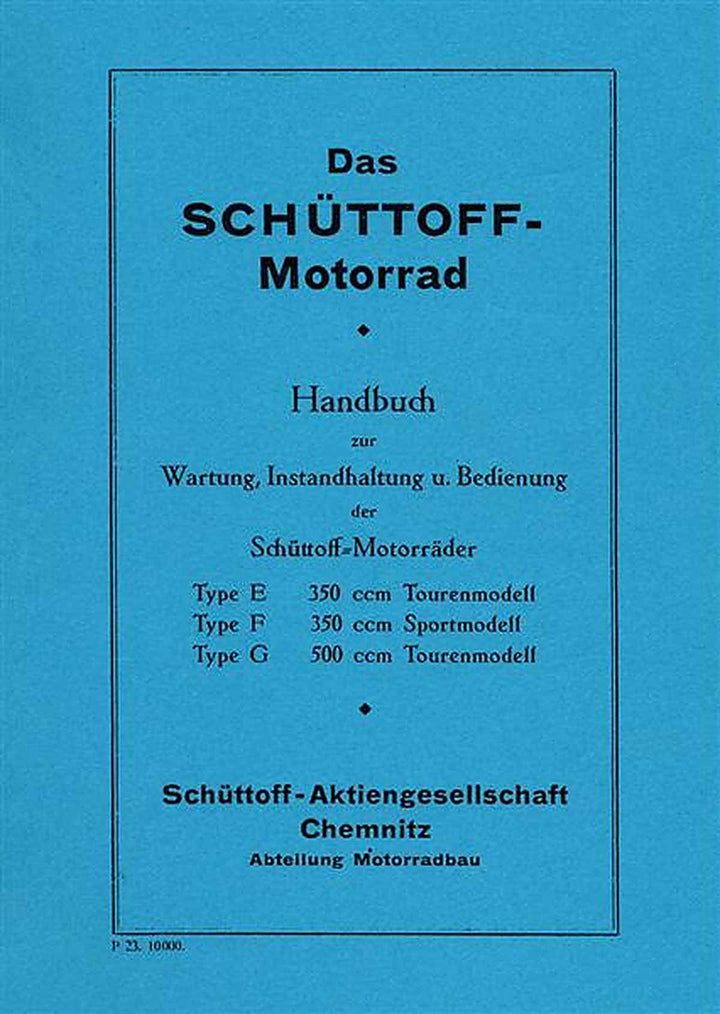 Schüttoff E350 F350 G500 Betriebsanleitung, Buchcover