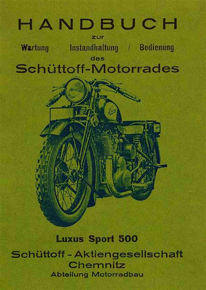 Schüttoff Luxus Sport 500 Betriebsanleitung, Buchcover