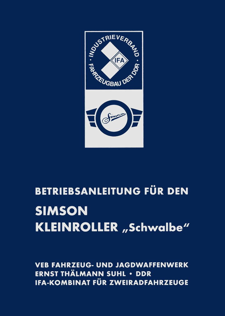 Simson Schwalbe Betriebsanleitung, Buchcover